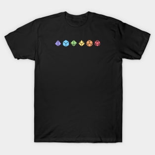 Rainbow Minimalist RPG Dice T-Shirt